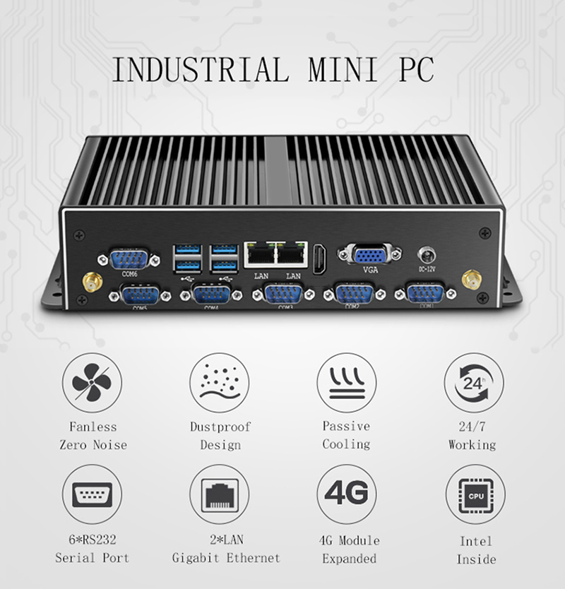 산업용 미니 PC 팬리스 듀얼 LAN 6x COM-RS - Fanless Industrial Pc Rs485 Core I7 리뷰 및 가격